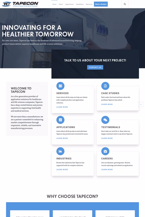 Tapecon Homepage 1440px