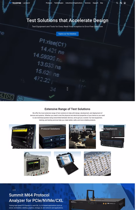 Teledyne-Lecroy Homepage 1440px