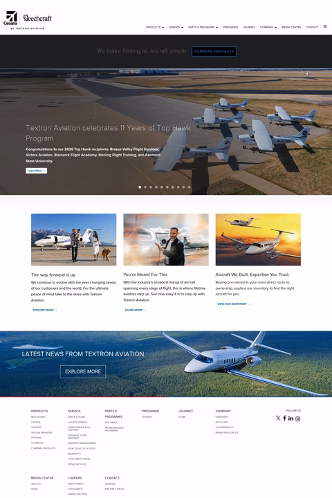 Textron-Aviation Homepage 1440px