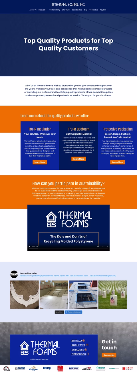 Thermal-Foams Homepage 1440px
