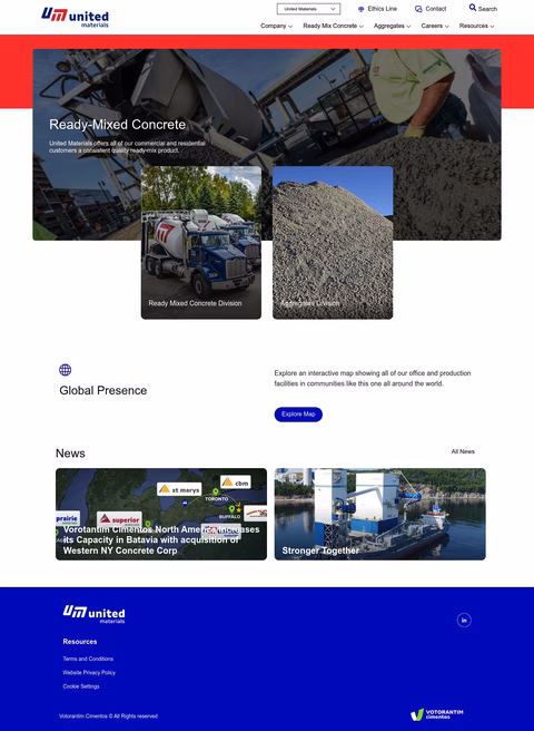 United-Materials Homepage 1440px