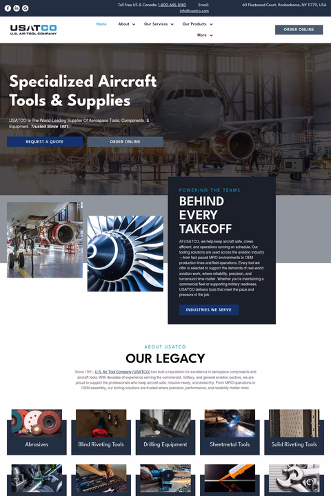 Us-Air-Tool-Company Homepage 1440px