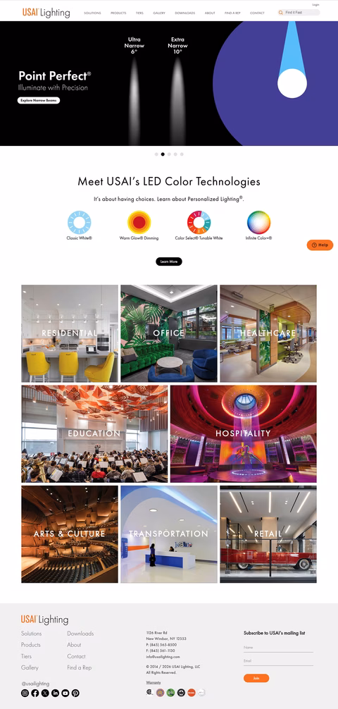Usai-Lighting Homepage 1440px