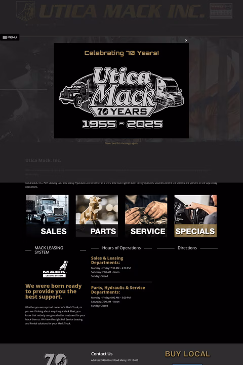 Utica-Mack Homepage 1440px