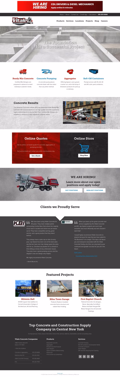 Vitale-Ready-Mix-Concrete Homepage 1440px