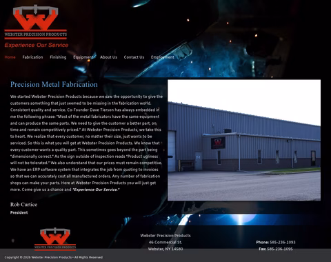 Webster-Precision-Products Homepage 1440px