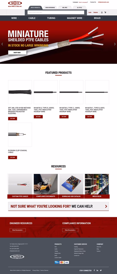Weico-Wire-Cable Homepage 1440px