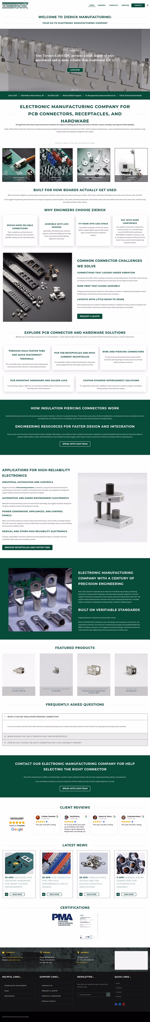 Zierick-Manufacturing Homepage 1440px