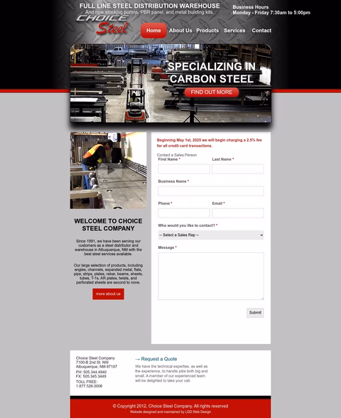 Choice-Steel-Company Homepage 1440px