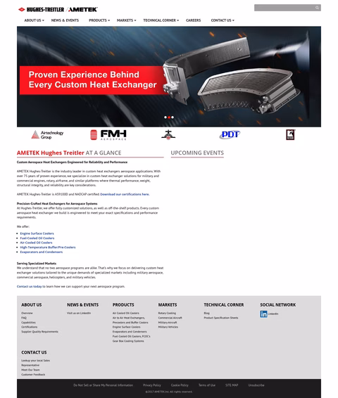Ametek-Hughes-Treitler Homepage 1440px
