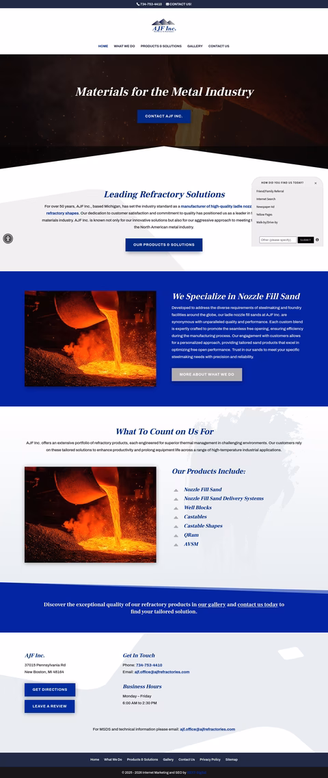 Ajf-Refractories Homepage 1440px