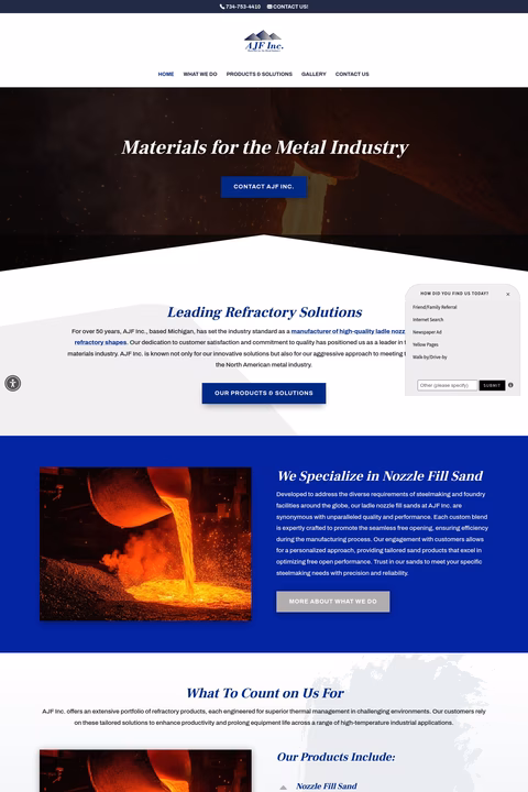 Ajf-Refractories Homepage 1440px