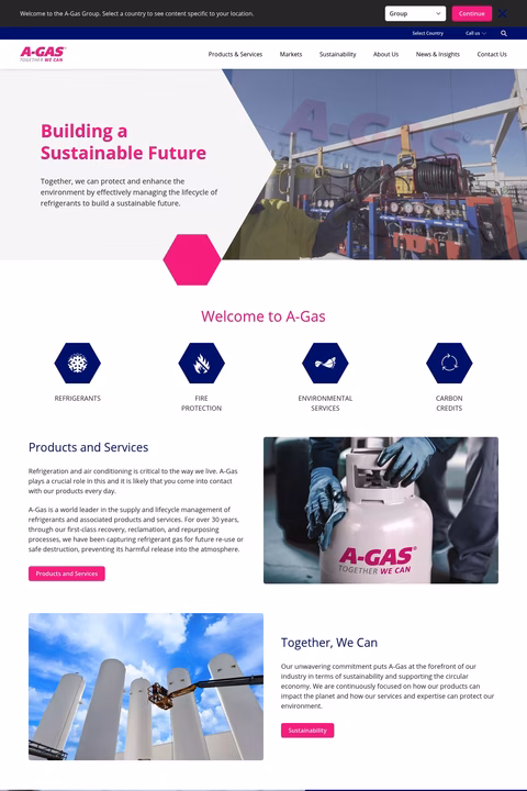 A-Gas Homepage 1440px