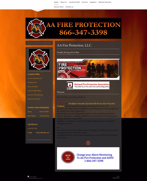 Aa-Fire-Protection Homepage 1440px