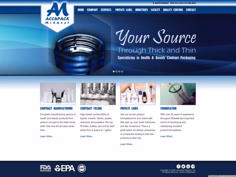 Accupack-Midwest Homepage 1440px