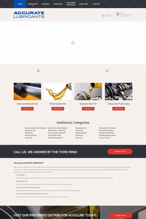 Accurate-Lubricants Homepage 1440px