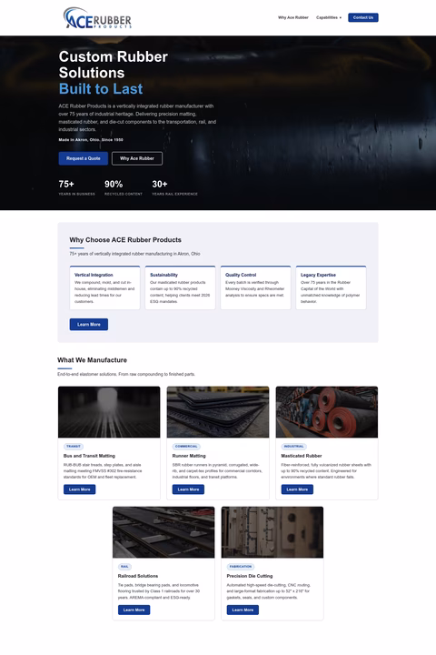 Ace-Rubber-Products Homepage 1440px