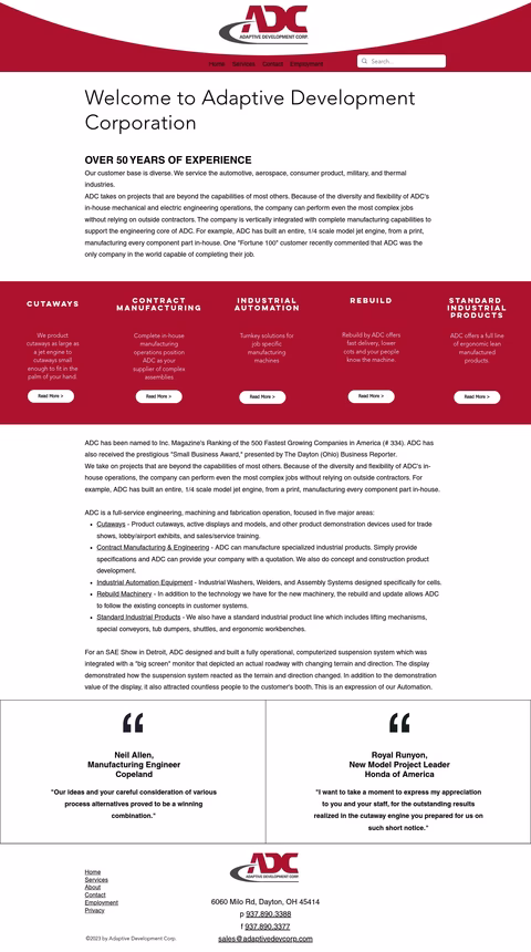 Adaptive-Development-Corporation Homepage 1440px