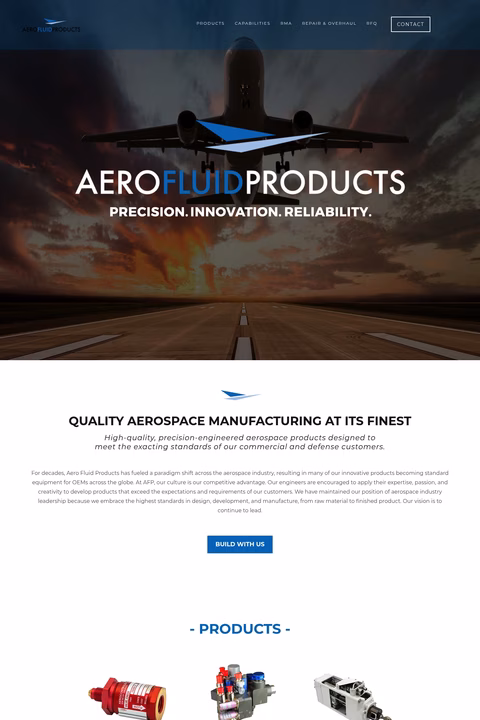 Aero-Fluid-Products Homepage 1440px