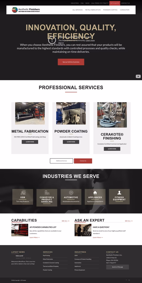 Aesthetic-Finishers Homepage 1440px