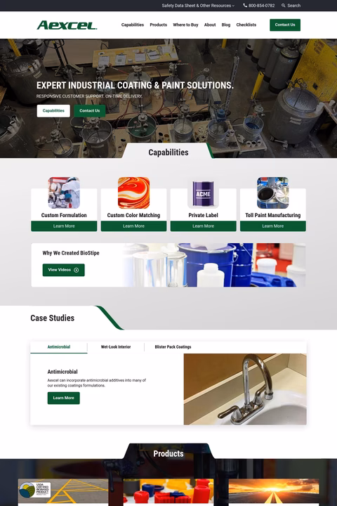 Aexcel Homepage 1440px