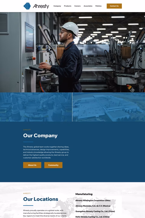 Ahresty-Wilmington-Corporation Homepage 1440px