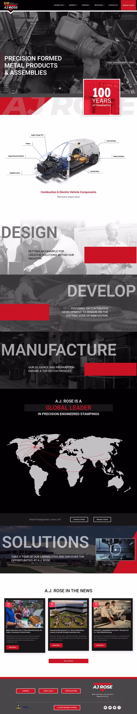 Aj-Rose-Manufacturing-Co Homepage 1440px