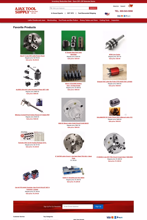 Ajax-Tool-Supply Homepage 1440px