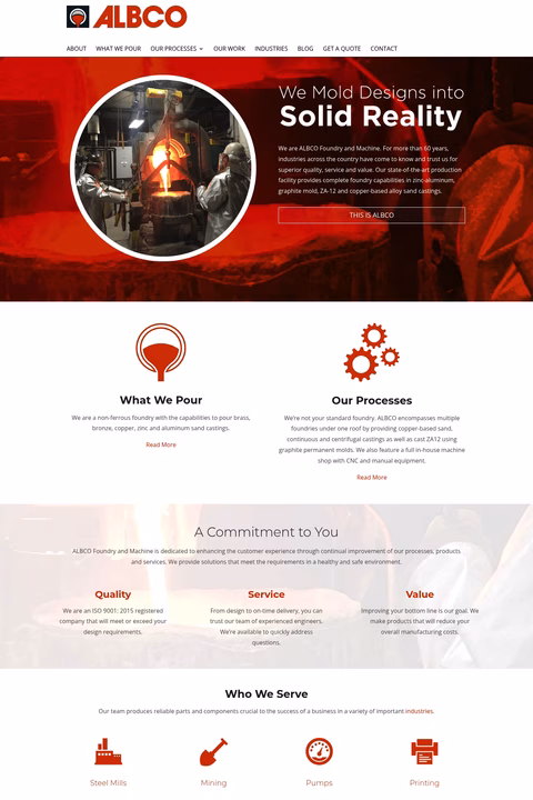Albco-Foundry Homepage 1440px