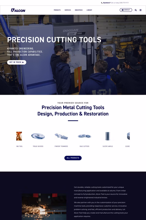 Alcon-Tool-Company Homepage 1440px