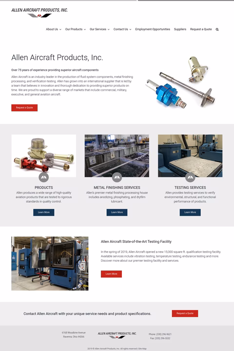 Allen-Aircraft-Products Homepage 1440px