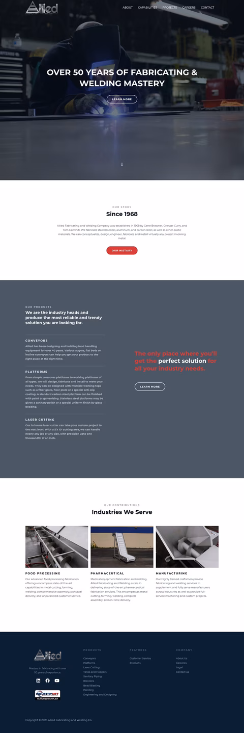 Allied-Fabricating-Welding Homepage 1440px