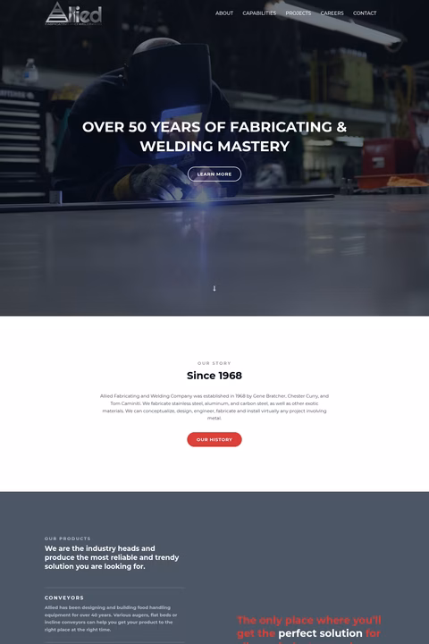 Allied-Fabricating-Welding Homepage 1440px