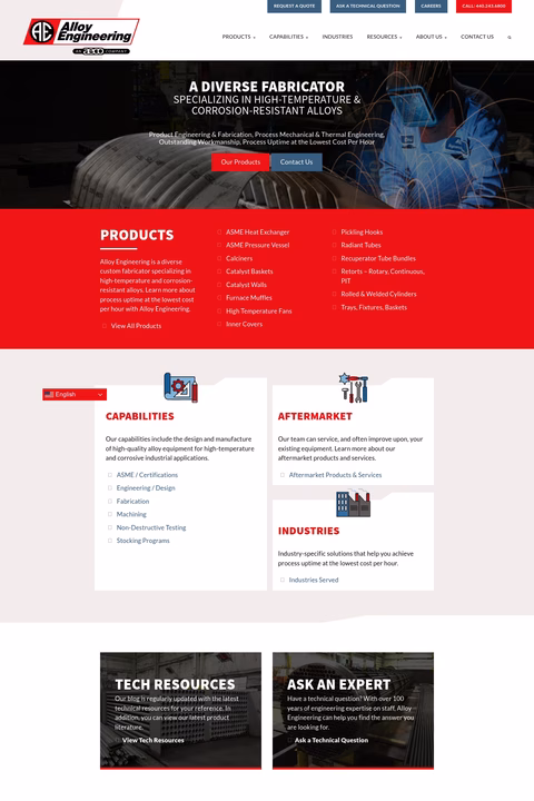 Alloy-Engineering Homepage 1440px