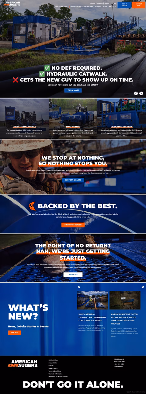 American-Augers Homepage 1440px