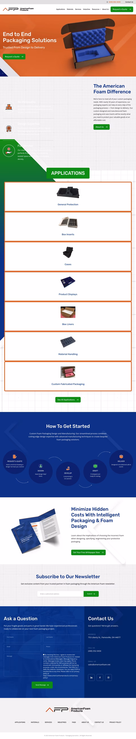 American-Foam-Products Homepage 1440px