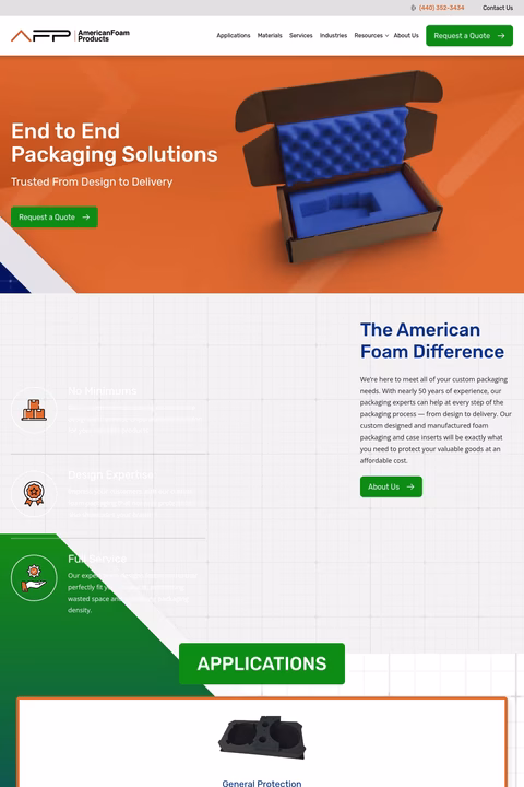 American-Foam-Products Homepage 1440px
