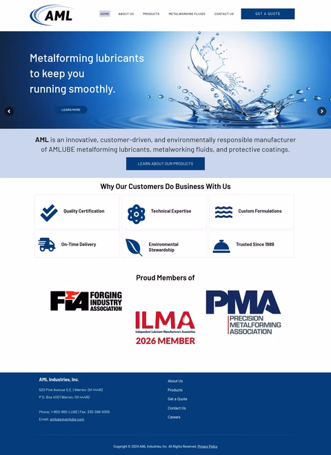 Aml-Industries Homepage 1440px