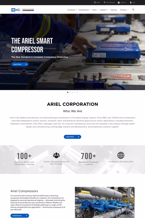 Ariel-Corporation Homepage 1440px