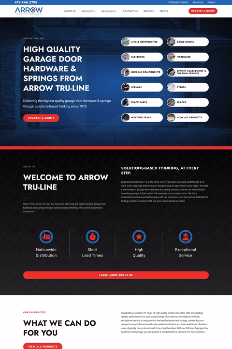 Arrow-Tru-Line Homepage 1440px