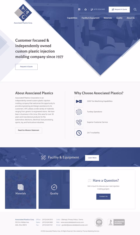 Associated-Plastics-Corporation Homepage 1440px