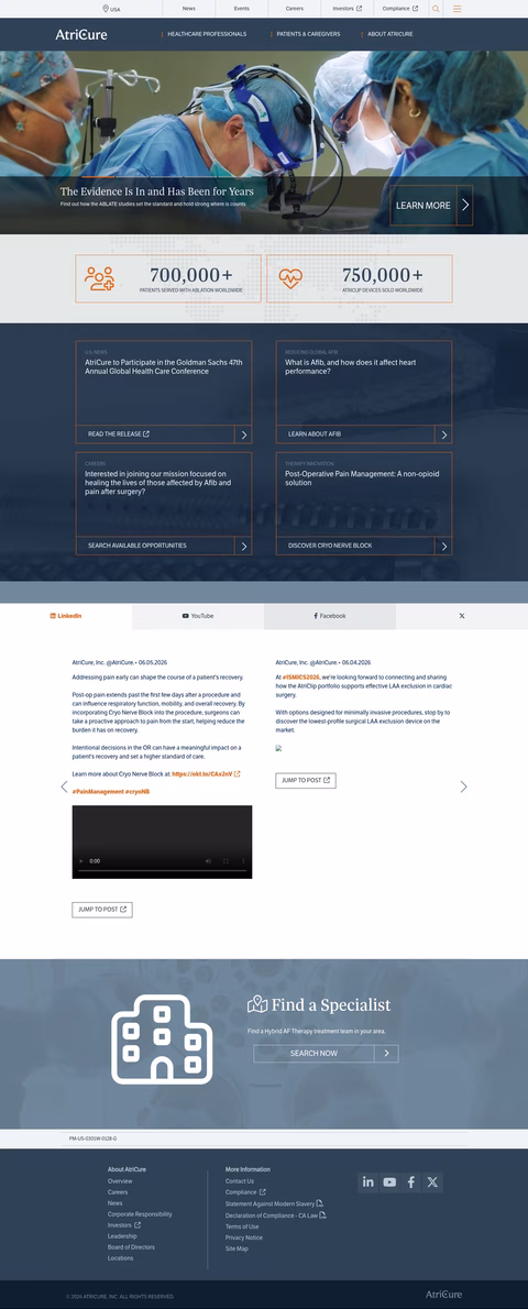 Atricure Homepage 1440px