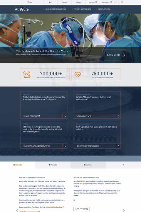 Atricure Homepage 1440px