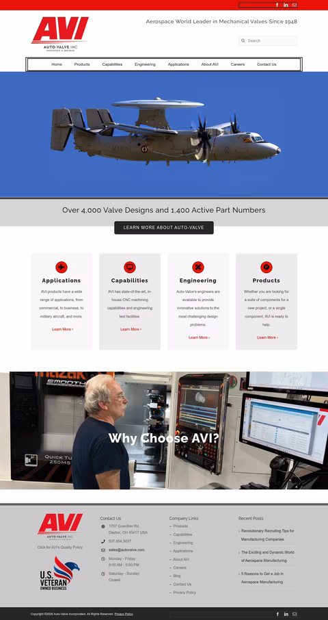Auto-Valve-Inc Homepage 1440px