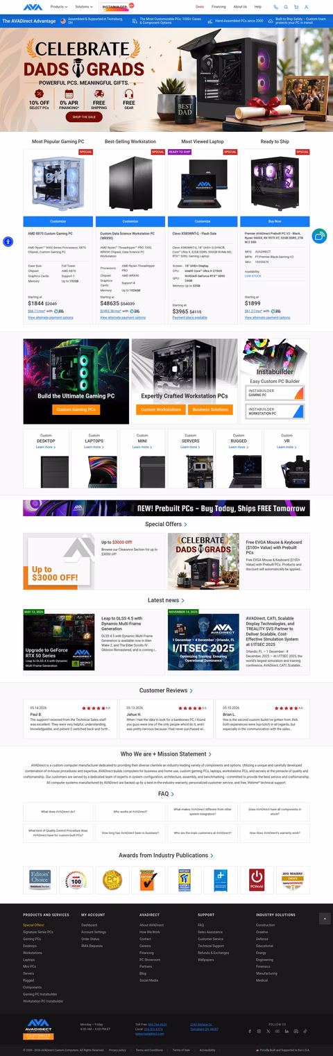 Avadirect-Custom-Computers Homepage 1440px