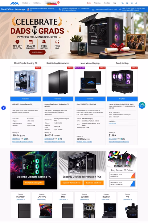 Avadirect-Custom-Computers Homepage 1440px