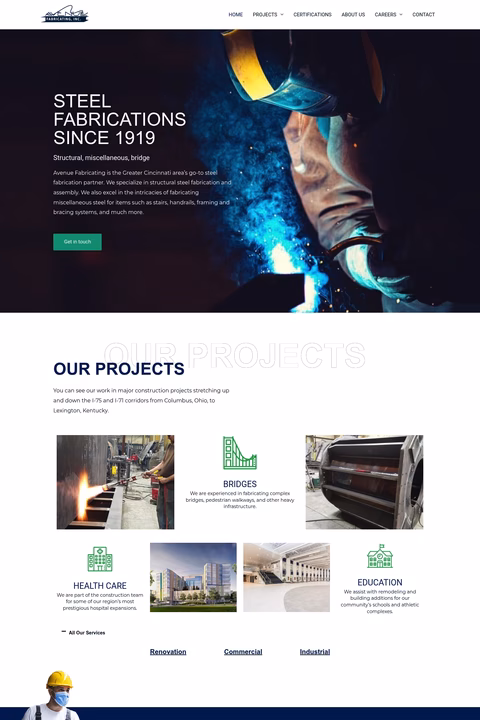 Avenue-Fabricating Homepage 1440px
