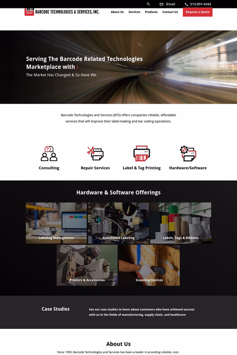 Barcode-Technologies-Services Homepage 1440px
