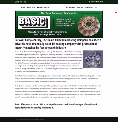 Basic-Aluminum-Castings Homepage 1440px
