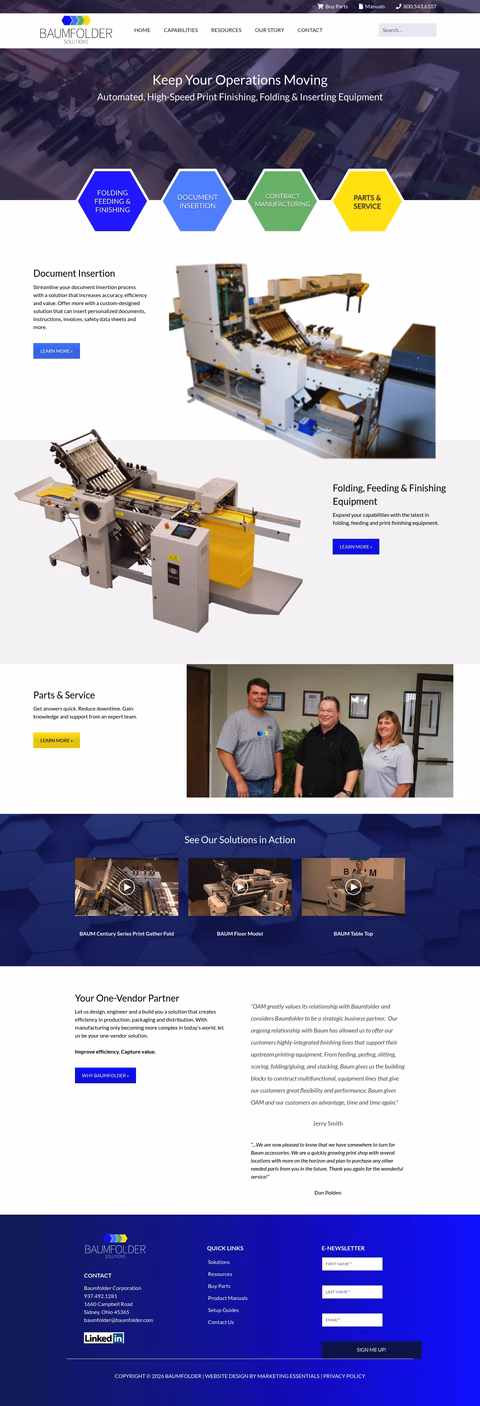 Baumfolder-Solutions Homepage 1440px